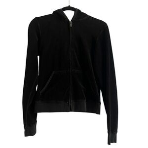 Vintage Juicy Couture Black Velour Zip Up Hoodie